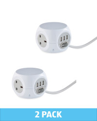 Easy Home White Socket Cube 2 Pack