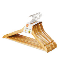Easy Home Wooden Coat Hangers - Natural