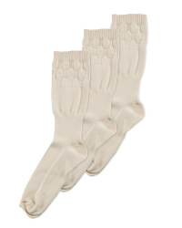 Easytop® Extra Roomy Socks 3 Pack - Oatmeal
