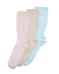 Easytop® Extra Roomy Socks 3 Pack - Pink/Oatmeal/Duck Egg