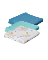 Elephant Muslin Cloths 3 Pack