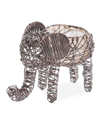 Elephant Rattan Animal Planter - Chestnut