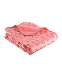 Embossed Hearts Baby Blanket - Pink