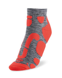 Ergonomic Running Socks - Light Grey Melange/Coral