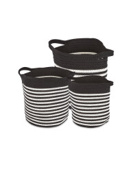 Fabric Storage Bucket 3 Pack - Black