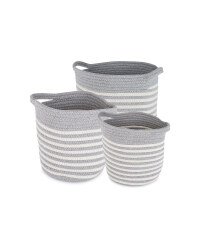 Fabric Storage Bucket 3 Pack - Grey