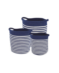 Fabric Storage Bucket 3 Pack - Navy