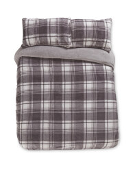 Checkered King Size Fleece Duvet Set