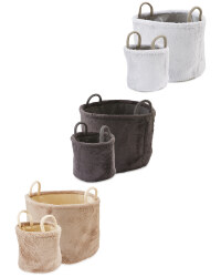 Faux Fur Baskets 2 Pack