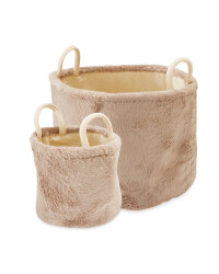 Faux Fur Baskets 2 Pack - Mink