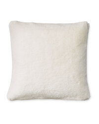 Kirkton House Faux Fur Cushion - White