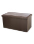 Faux Leather Ottoman - Chocolate