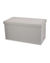 Faux Leather Ottoman - Grey