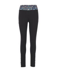 Fitness Leggings Printed Waistband