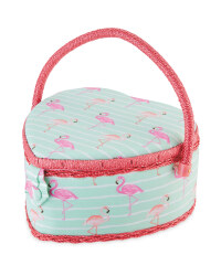 Flamingo Heart Shaped Sewing Box