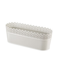 Large Flat Grey Flower Pot