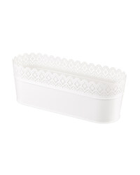 Large Flat White Flower Pot
