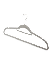 Grey Flocked Hangers 10 Pack
