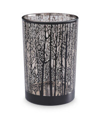 Forest Scene Black Tealight Holder
