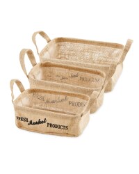 Fresh Hessian Basket Set 3 Pack