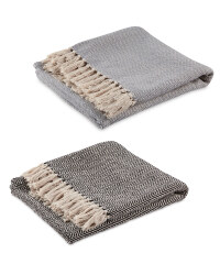 Fringed Herringbone Throw