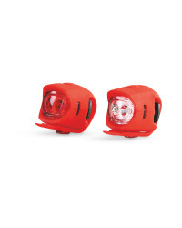 Front and Rear Silicone Bike Lights - Red