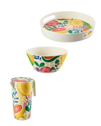 Fruit Round Bamboo Serveware Set