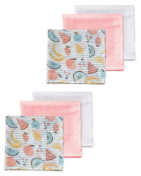 Fruits Muslin Cloths 6 Pack