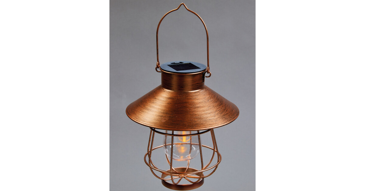 Garden Bright Solar Copper Lantern, Gardenline Outdoor Solar Table Lamp