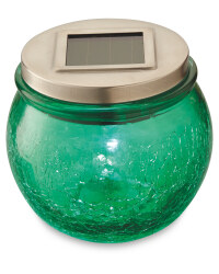 Garden Bright Solar Crackled Lantern - Green