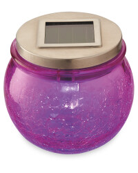 Garden Bright Solar Crackled Lantern - Pink
