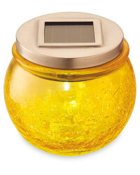 Garden Bright Solar Crackled Lantern - Yellow