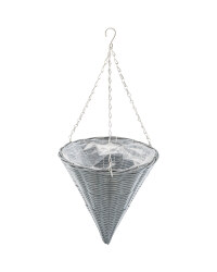 Gardenline Cone Hanging Basket - Slate