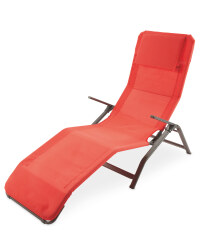 Gardenline Reclining Sunlounger - Red
