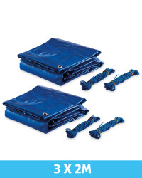 Gardenline Tarpaulin 3 x 2m 2 Pack - Blue