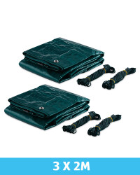 Gardenline Tarpaulin 3 x 2m 2 Pack - Green