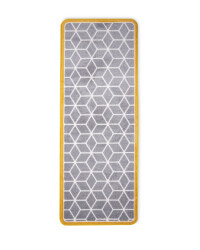 Geo Star Luxury Plush Runner - Grey/Mustard