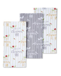 Festive Gin Tea Towel 3 Pack
