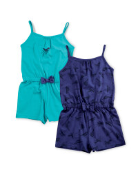 Girls' Bird Print Playsuit 2 Pack