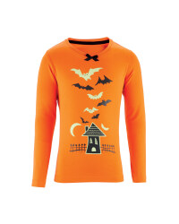 Girl's Halloween House T-Shirt - Orange