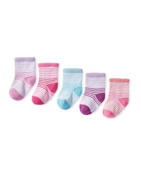 Girl's Striped Baby Socks 5-Pack