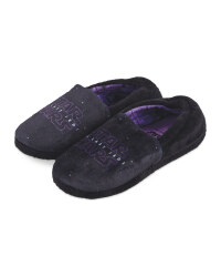 Girls' Elastic Black/Purple Slippers