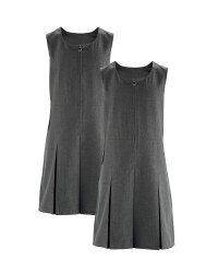 Girls' Pinafore Dresses 2 Pack - Grey