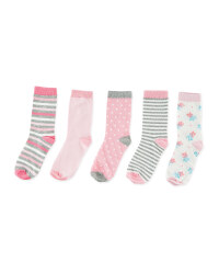Lily & Dan Girls Floral Socks 5-Pack