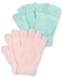 Girls Gloves - Pink and Mint