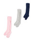 Lily & Dan Cable Tights 3 Pack - Pink/Grey/Navy