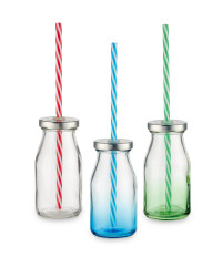 Glass Drinking Bottles - 6 Pack