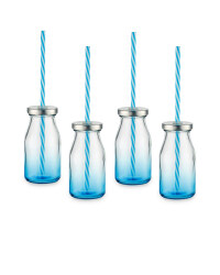 Glass Drinking Bottles - 6 Pack - Blue Ombre