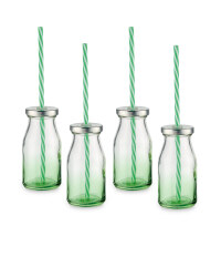 Glass Drinking Bottles - 6 Pack - Green Ombre
