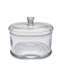 Glass Flat Oval Bon Bon Jar